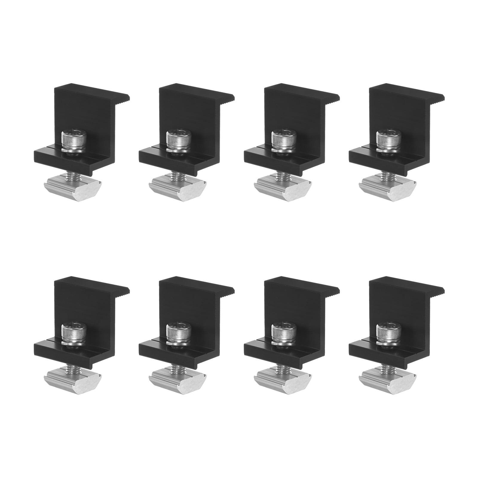 Uxcell 8-Pack Solar Panel Mounting 30mm Z Clip Lightweight Corrosion-free Aluminum Anodized Solar End Clamp Black