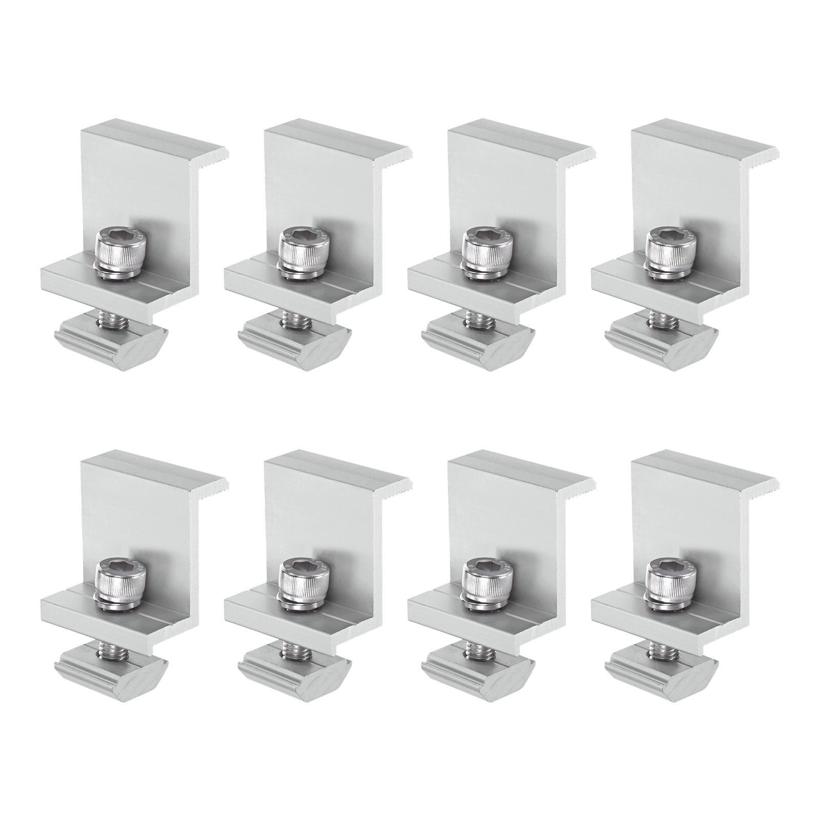 Uxcell 8-Pack Solar Panel Mounting 35mm Z Clip Lightweight Corrosion-free Aluminum Anodized Solar End Clamp White