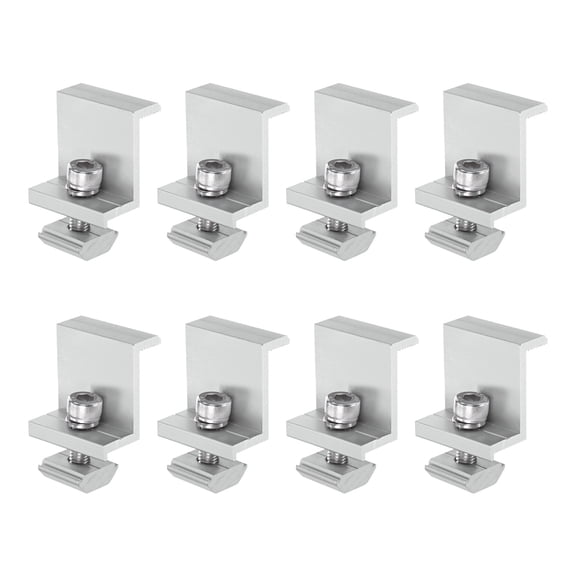 Uxcell 8-Pack Solar Panel Mounting 35mm Z Clip Lightweight Corrosion-free Aluminum Anodized Solar End Clamp White
