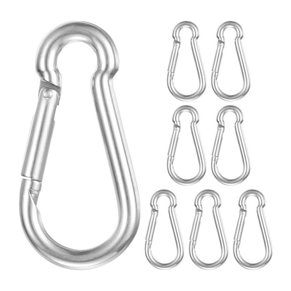 Uxcell 8-Pack Spring Snap Hooks, M5 Stainless Steel 1.97 Inch Quick Link Snap Hooks for Keychain Clip