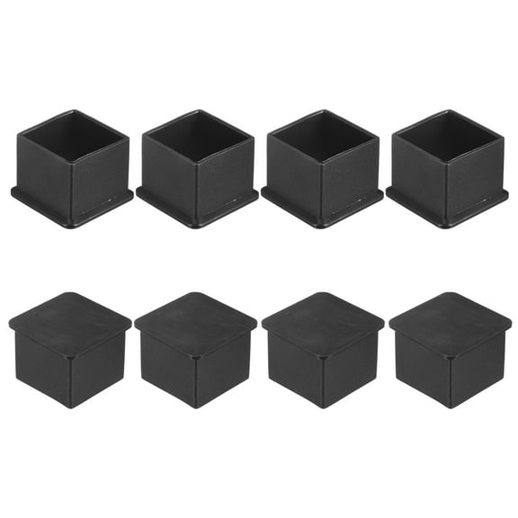 Uxcell 8-Pack Square Furniture Leg Caps, 1.2" (30mm) Leg Caps for Chairs/Table/Bed