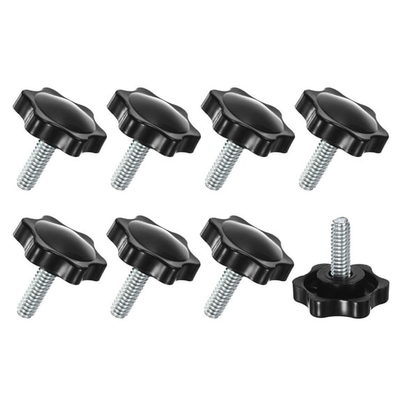Uxcell 8-Pack Star Clamping Knobs, 1/4"x16mm Hand Tightening Screws Handle 32mm