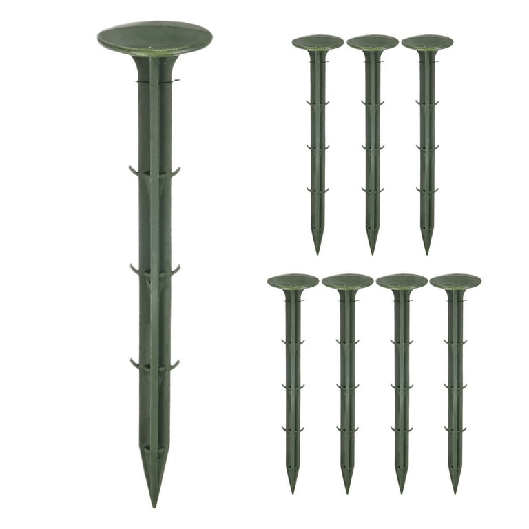 Low Profile Survey Markers - 2 Pack Green Flush Mount Property Corner Stakes (6.5" Long, 2.25" Head)