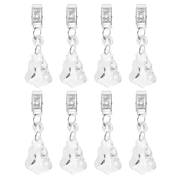 Uxcell 8 Pack Tablecloth Weights, Crystal Table Cover Weights with Metal Clips, Clear Tree Shape Pendant Curtain Weight 100 x 34mm for Outdoor Picnic Garden Table Decoration