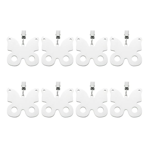 Uxcell 8 Pack Tablecloth Weights, Stainless Steel Table Cover Weights with Metal Clips, Butterfly Shape Tablecloth Pendant 6.5 x 7cm for Outdoor Picnic Garden Table Decoration, Silver