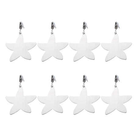 Uxcell 8 Pack Tablecloth Weights Stainless Steel with Metal Clips Starfish Shape 8x8cm for Outdoor Picnic Decoration Silver