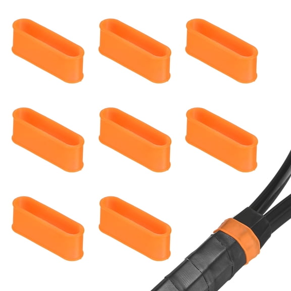 Uxcell 8-Pack Tennis Racket Silicone Rings, Non-Slip Racket Rubber Ring Overgrip in Place for Pickleball/Badminton[Orange]