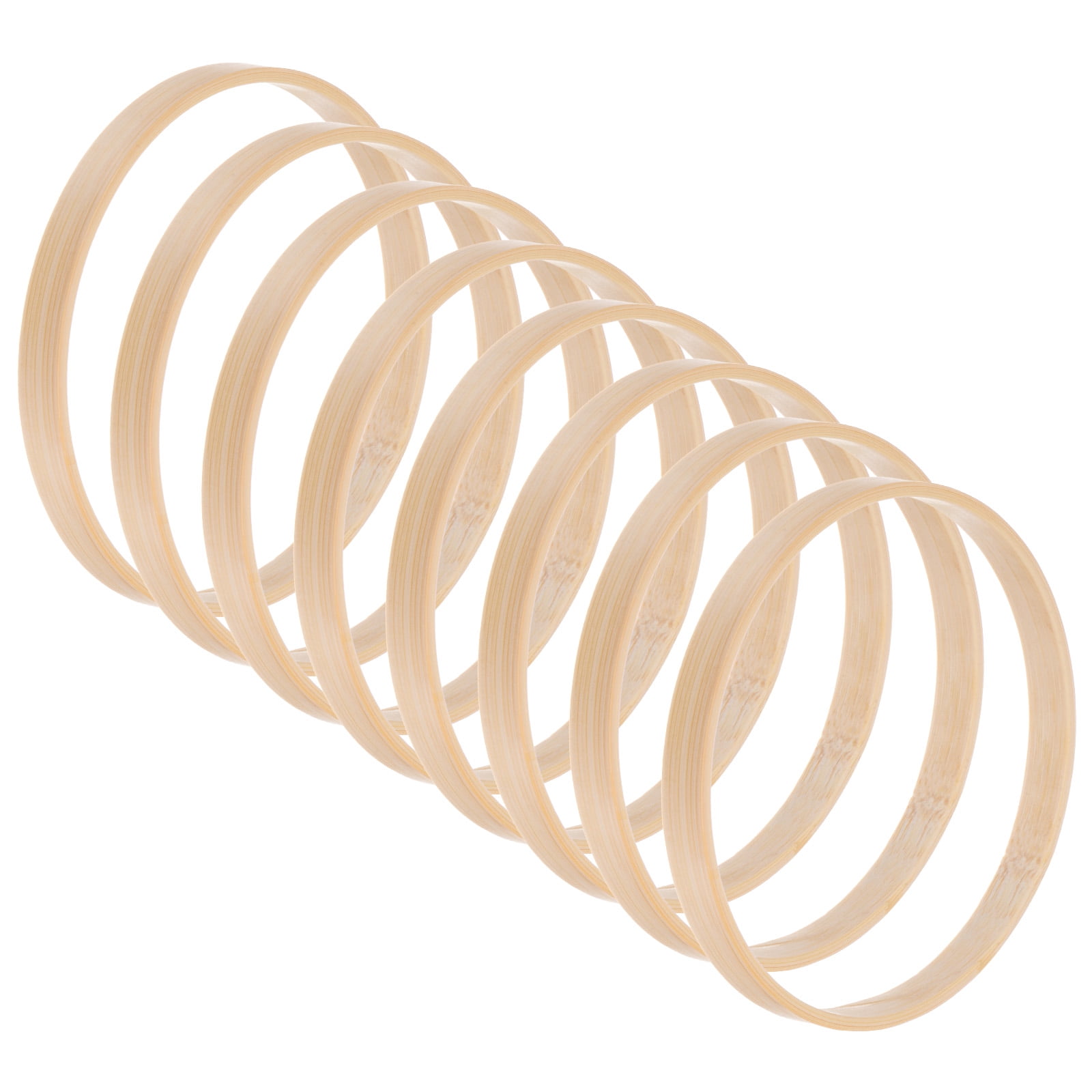 Uxcell 8 Pack Wooden Bamboo Floral Hoop 4 Inch Craft Wooden Wreath ...