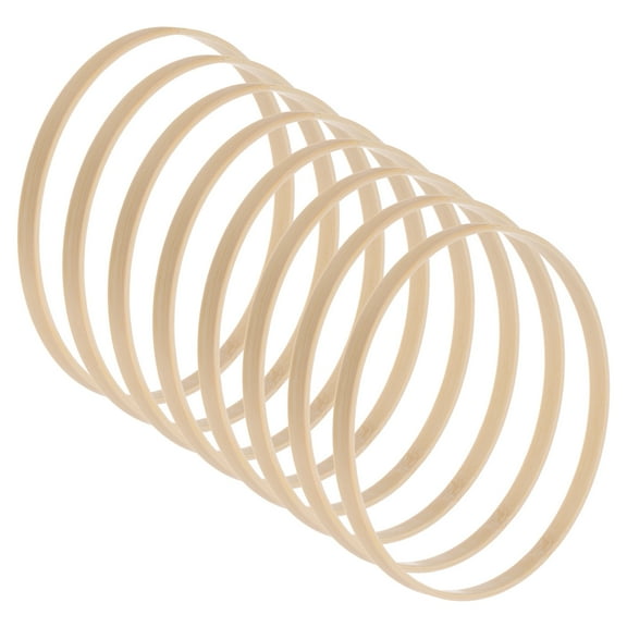 Uxcell 8 Pack Wooden Bamboo Floral Hoop 6 Inch Craft Wooden Wreath Rings, Apply to DIY Wedding Wreath Decor