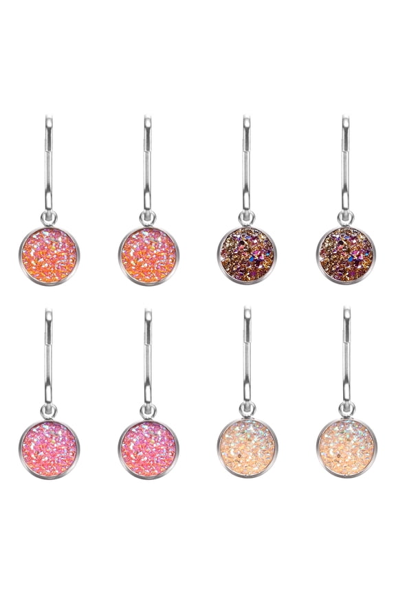 8 Pack Zipper Pulls Charm, Zipper Pull Replacement Repair Zip Head Handle for Luggage Clothing Jackets Backpacks Boots (Pink/Light Pink/Dark Purple/Beige)