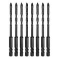 thumbnail image 1 of Uxcell 8 Packs 5mm (3/16") Black Chrome Plated Concrete Masonry Drill Bits for Tile Brick Glass Stone, 1 of 5