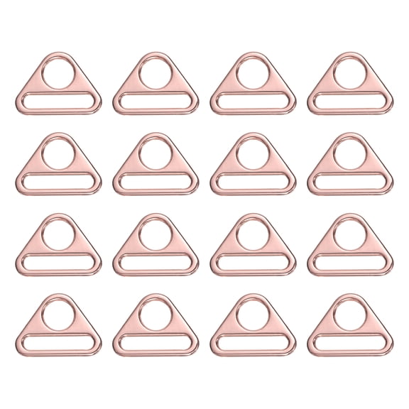 Uxcell 16 Pcs 1 1/4 Inch Triangle Buckles Adjuster Triangle D Rings Strap Rose Gold