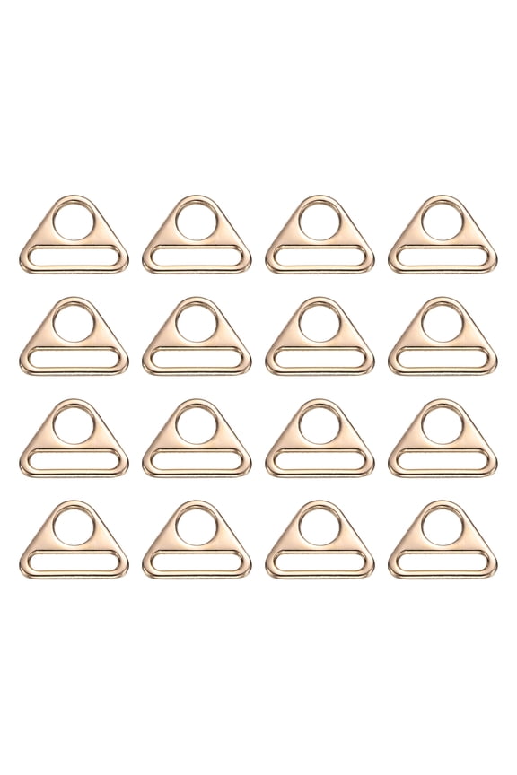 16 Pcs 1 Inch Triangle Buckles Adjuster Triangle D Rings Strap Gold