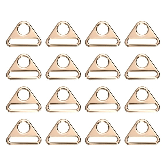 Uxcell 16 Pcs 1 3/4 Inch Triangle Buckles Adjuster Triangle D Rings Strap Gold