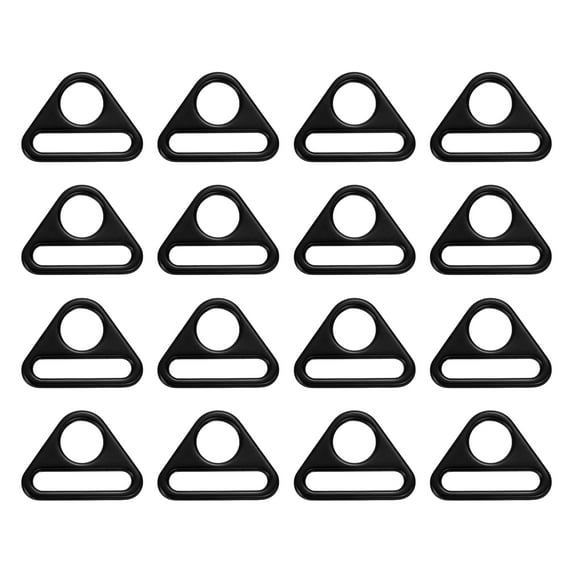 Uxcell 16 Pcs 1 1/4 Inch Triangle Buckles Adjuster Triangle D Rings Strap Black