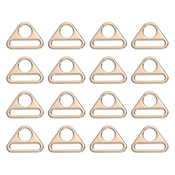 Uxcell 16 Pcs 1 1/4 Inch Triangle Buckles Adjuster Triangle D Rings Strap Gold