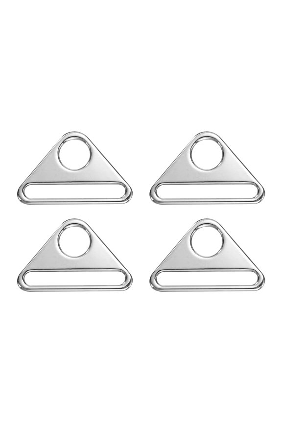 4 Pcs 2 1/8 Inch Triangle Buckles Adjuster Triangle D Rings Strap for Purse Straps Keychain Lanyard Webbing Bag DIY Hardware