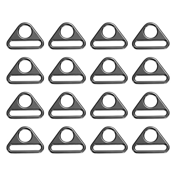 Uxcell 16 Pcs 1 1/2 Inch Triangle Buckles Adjuster Triangle D Rings Strap Dark Silver