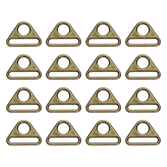Uxcell 16 Pcs 1 1/2 Inch Triangle Buckles Adjuster Triangle D Rings Strap Bronze