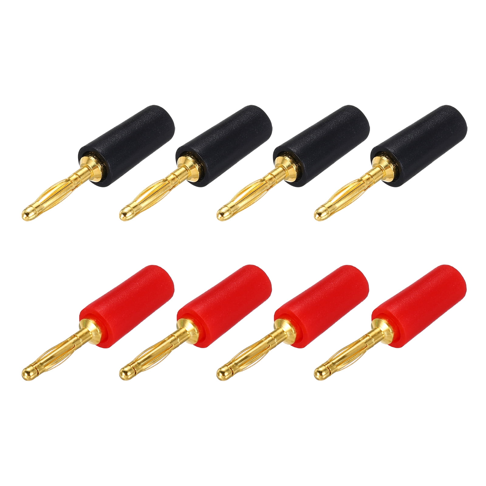 Uxcell 8 Pcs 2mm Banana Plugs, 10A 6mm OD 26.5mm Length Speaker Wire ...