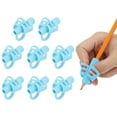 thumbnail image 1 of Uxcell 8 Pcs 3 Fingers Handwriting Pencil Grippers, Light Blue, 1 of 6