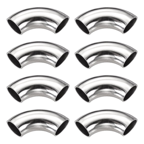 Uxcell 8 Pcs 90 Degree Mandrel Bend Elbow (3/4" OD) -304 Stainless Steel Bend Tube Exhaust Elbow Pipe 1.5mm Wall Thickness, Stable Car Modified Exhaust System, Fits Stair Handrail
