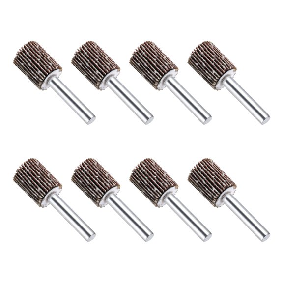 Uxcell 8 Pcs Abrasive Flap Wheel, 0.64 Inch Diameter, 80 Grit Aluminum Oxide Mounted Flap Wheels 1/4 Shank for Grinding, Polishing, Removing Rust, Red