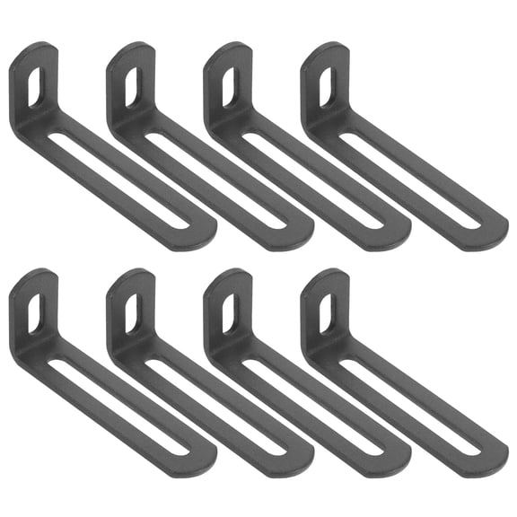 Uxcell 8 Pcs Adjustable Right Angle Brackets, Slotted L-Shape Corner Bracket 3.1"x1.2"x0.7", 90 Degree Steel l Bracket Support for Shelves, Wood Furniture Construction, Deep Grey
