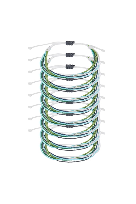 8 Pcs Braided Rope Bracelet, Adjustable Woven String Bracelets Boho Waterproof Wax Rope Anklets Stylish Accessory for Women Men Birthday Friendship, White/Blue Series/Green