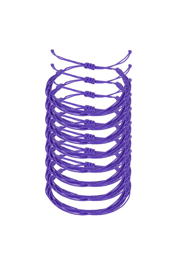 8 Pcs Braided Rope Bracelet, Adjustable Woven String Bracelets Boho Waterproof Wax Rope Anklets Stylish Accessory for Women Men Birthday Friendship, Purple