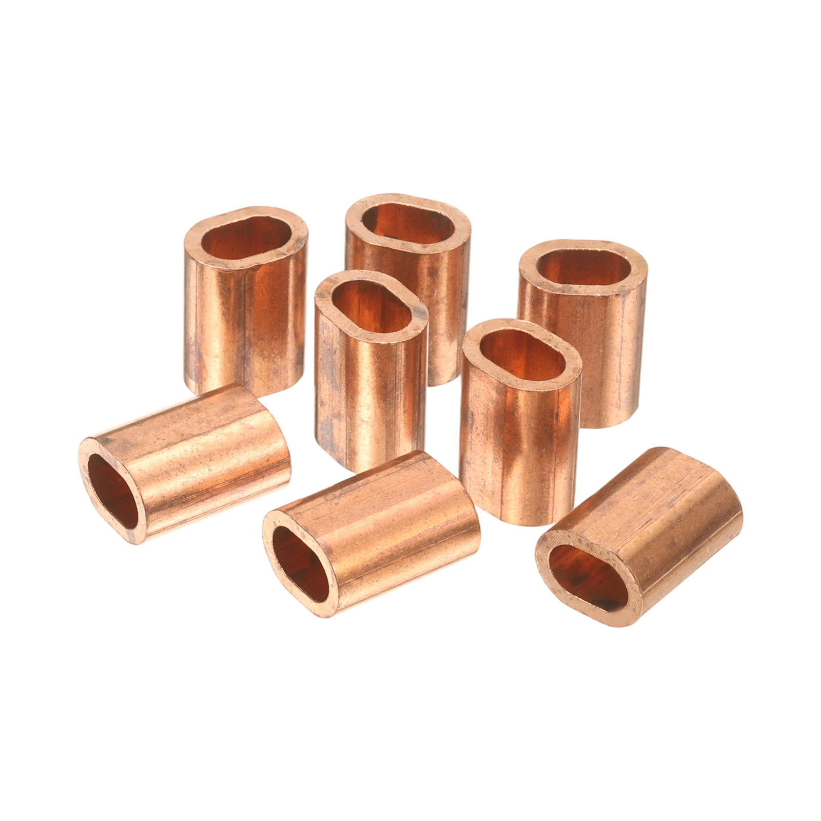 Uxcell 8 Pcs Copper Crimping Loop Sleeve, 15 x 11.5mm / 0.6 x 0.5Inch ...