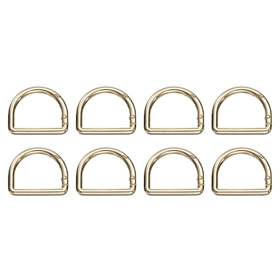 Uxcell 8 Pcs D Ring Spring Key Hooks 1.6 Inch Metal Keyring Clip Buckles Clasp Clamps Spring Snap Hook Fasteners for Backpacks Handbag Purse DIY Crafts, Gold