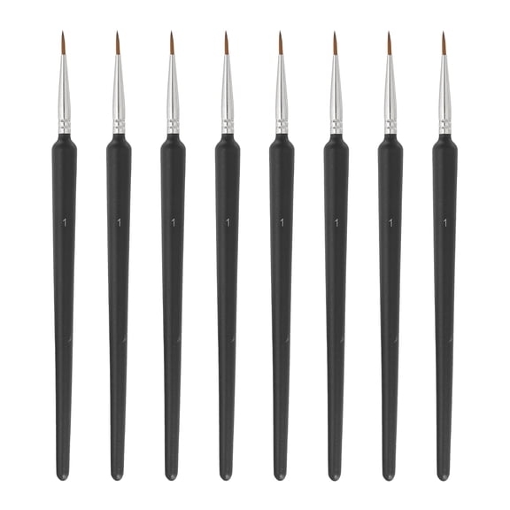Uxcell 8 Pcs Detail Paint Brushes 11mm Pointed Tip (1), Black