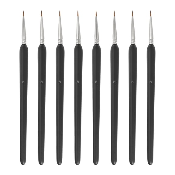 Uxcell 8 Pcs Detail Paint Brushes 7.5mm Pointed Tip (00), Black