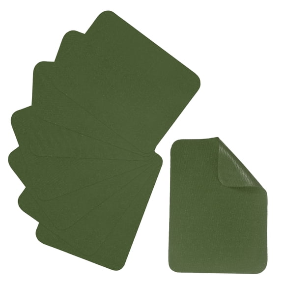 Uxcell 8 Pcs Fabric Iron on Patches, 3.7 x 4.9 Inch Twill Imitation Denim Jean Pants Inside & Outside Patch for Cotton Clothes Ripped Jean Bag Hat Holes Repair Decorating Kit, Army Green