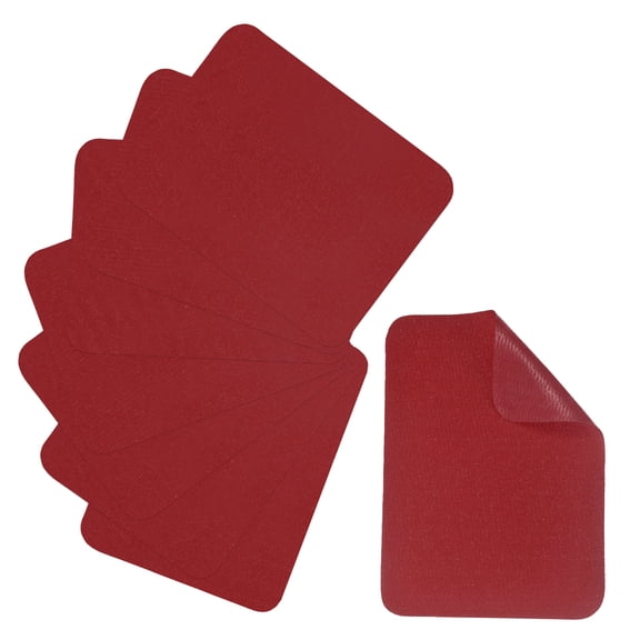 Uxcell 8 Pcs Fabric Iron on Patches, 3.7 x 4.9 Inch Twill Imitation Denim Jean Pants Inside & Outside Patch for Cotton Clothes Ripped Jean Bag Hat Holes Repair Decorating Kit, Burgundy