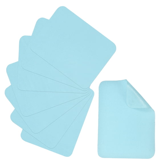 Uxcell 8 Pcs Fabric Iron on Patches, 3.7 x 4.9 Inch Twill Imitation Denim Jean Pants Inside & Outside Patch for Cotton Clothes Ripped Jean Bag Hat Holes Repair Decorating Kit, Light Blue