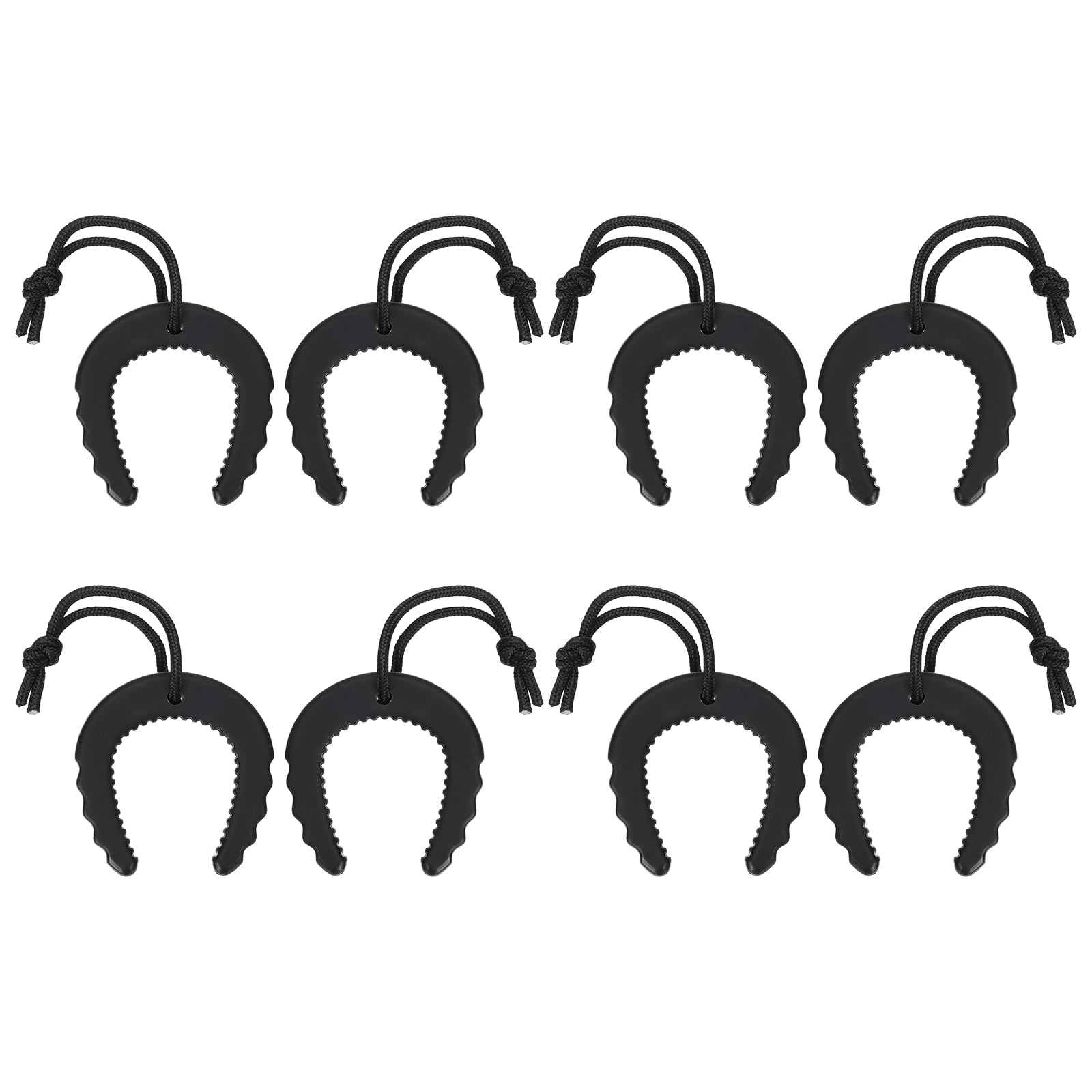 Uxcell 8 Pcs First Responder Door Stop, 2.36" Plastic Door Jam Stoppers with Nylon Cord Attachment for Home Safety Services Door Pinch Guard from Closing, Black