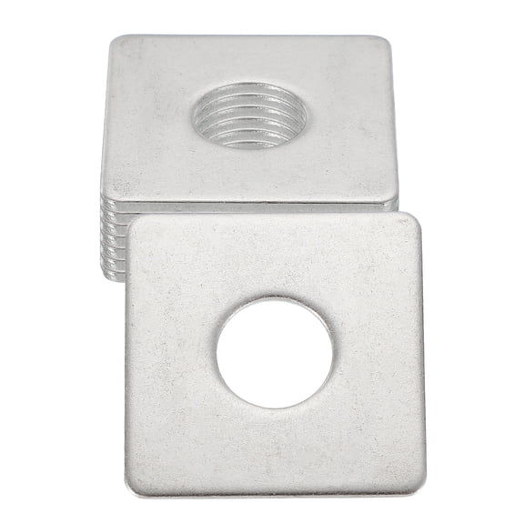 Uxcell 8 Pcs Flat Square Plate Washer, 14MM ID x 40MM OD x 2MM Thick 304 Stainless Steel Flat Pad Spacer Gasket for Bolts Factories Bathroom Repair Shops Construction, Silver