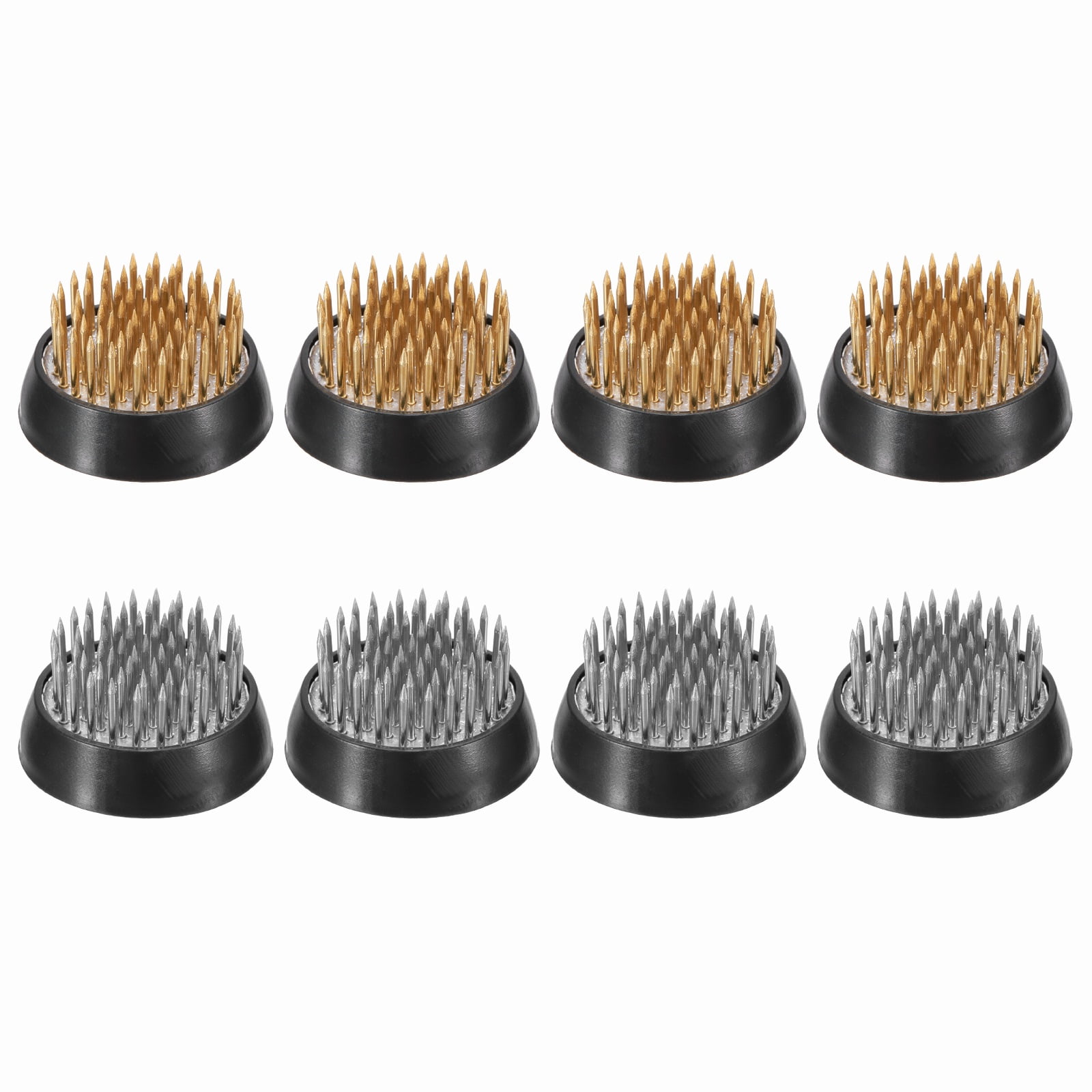 Uxcell 8 Pcs Floral Frogs Kenzan, 1.3 Inch Round Brass Steel Flower Arrangement Holder, Arranger Pin Fixed Tool for Vase Centerpiece, Wedding, Home Decoration, Brass/Silver