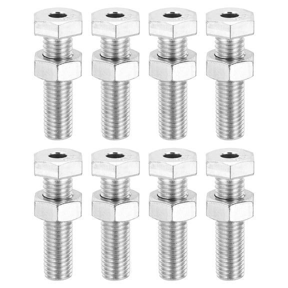 Uxcell 8 Pcs Gym Machine Accessories Replacement, M12 Wire Rope Port Joint for 6 mm, Silver Fitting for Cable Fitness Equipment Home Gym Machine