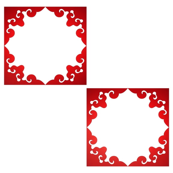 Uxcell 8 Pcs Hollow Mirror Wall Stickers, Acrylic Corner Decorative Pattern Decals Self Adhesive Mirror Stickers for Bathroom Living Room Bedroom Ceiling Office (Wine Red, 4x4")