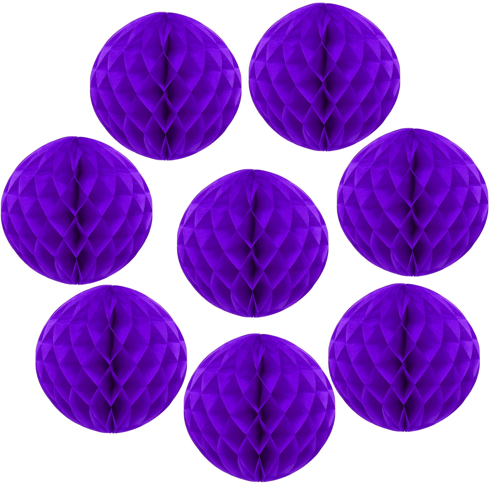 Uxcell 8 Pcs Honeycomb Balls, 10" Dia Honeycomb Flower Paper Pom Poms Paper Flowers Crafts for DIY Crafting Home Decor Birthday Christmas Party, Dark Purple