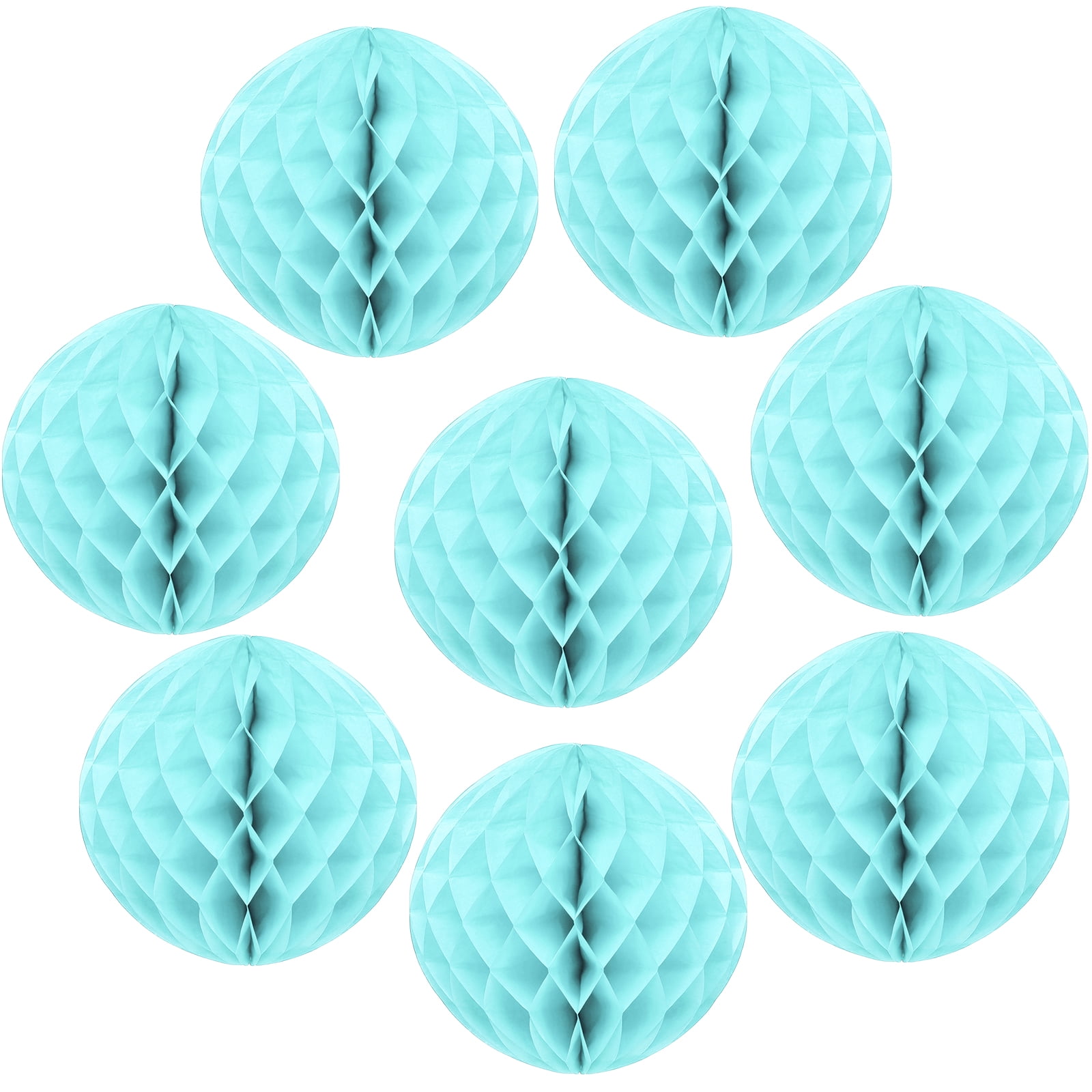 Uxcell 8 Pcs Honeycomb Balls, 10" Dia Honeycomb Flower Paper Pom Poms Paper Flowers Crafts for DIY Crafting Home Decor Birthday Christmas Party, Light Blue