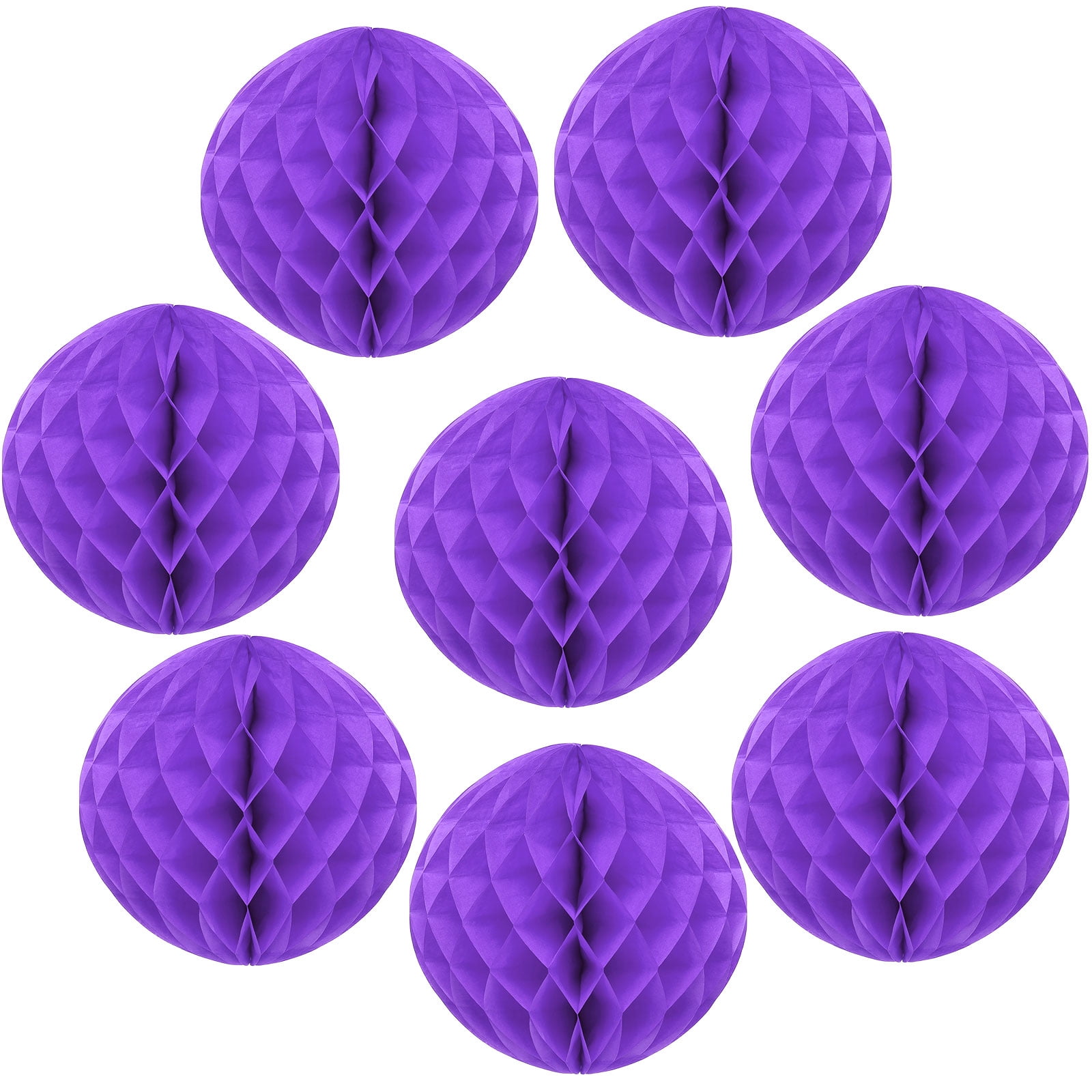 Uxcell 8 Pcs Honeycomb Balls, 10" Dia Honeycomb Flower Paper Pom Poms Paper Flowers Crafts for DIY Crafting Home Decor Birthday Christmas Party, Light Purple