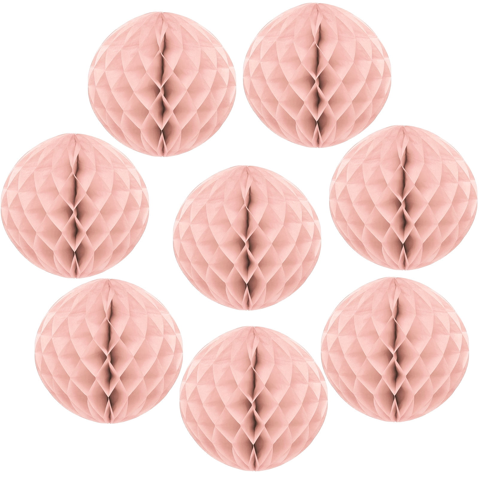 Uxcell 8 Pcs Honeycomb Balls, 10" Dia Honeycomb Flower Paper Pom Poms Paper Flowers Crafts for DIY Crafting Home Decor Birthday Christmas Party, Peach Pink