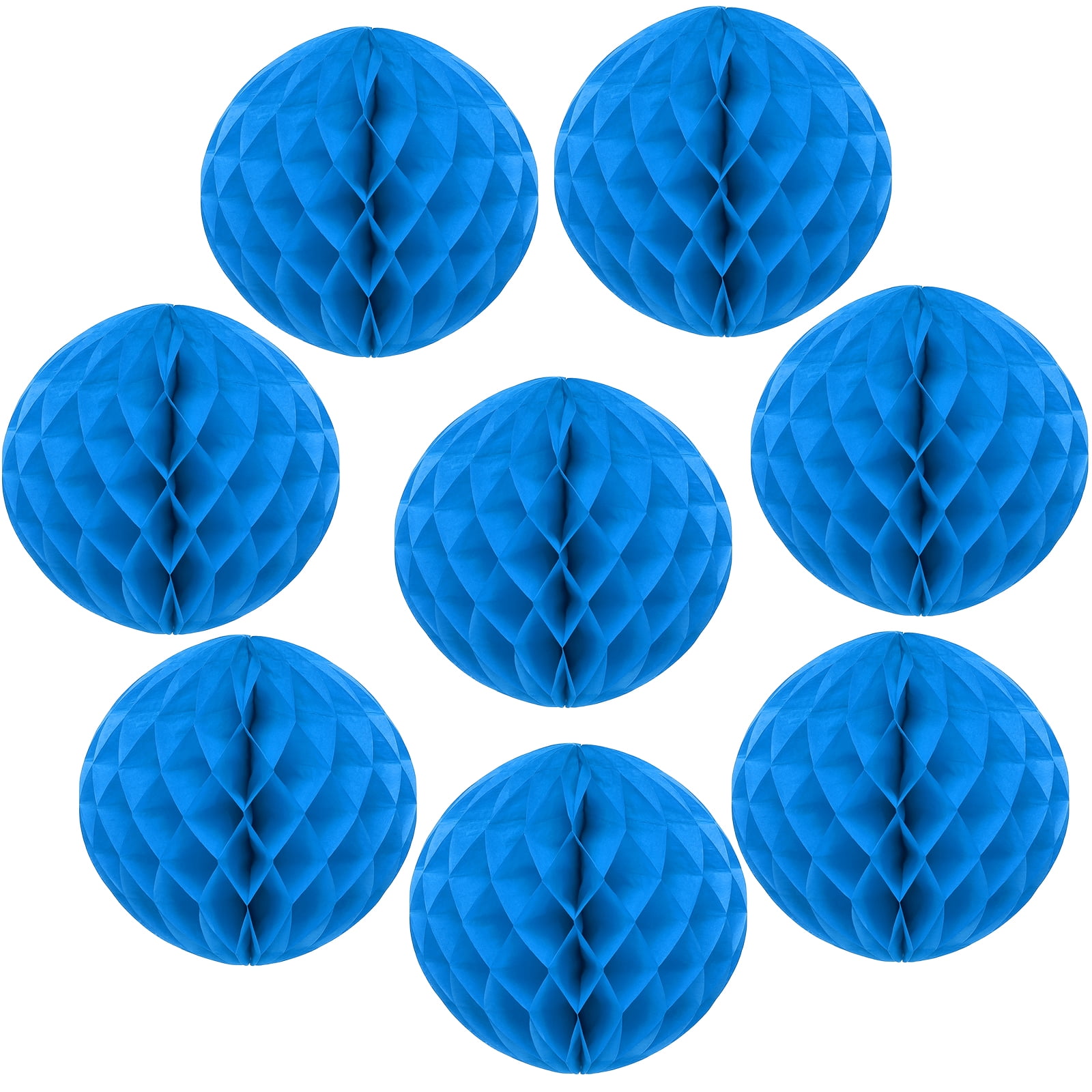Uxcell 8 Pcs Honeycomb Balls, 10" Dia Honeycomb Flower Paper Pom Poms Paper Flowers Crafts for DIY Crafting Home Decor Birthday Christmas Party, Sky Blue