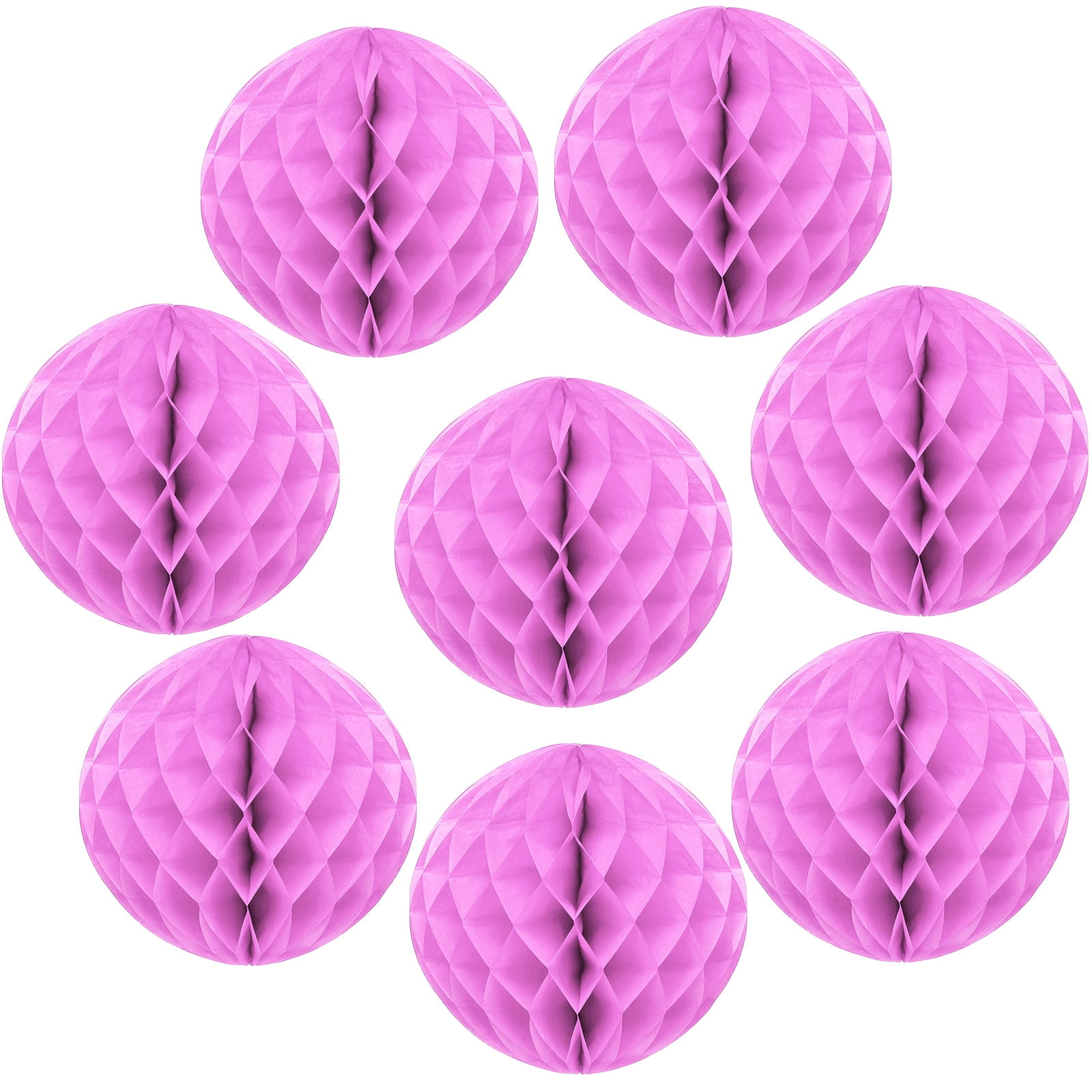 Uxcell 8 Pcs Honeycomb Balls, 10" Dia Honeycomb Flower Paper Pom Poms Paper Flowers Crafts for DIY Crafting Home Decor Birthday Christmas Party, Pink