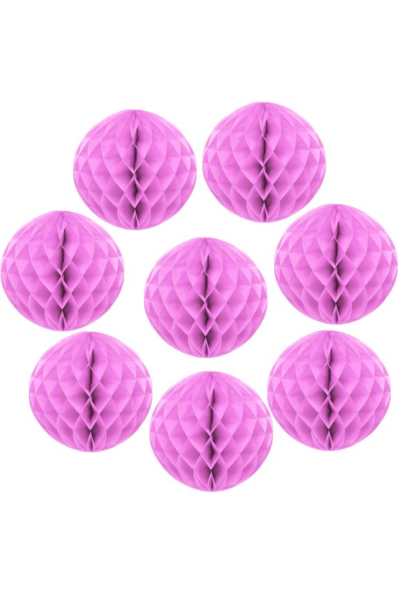 8 Pcs Honeycomb Balls, 4" Dia Honeycomb Flower Paper Pom Poms Paper Flowers Crafts for DIY Crafting Home Decor Birthday Christmas Party, Pink