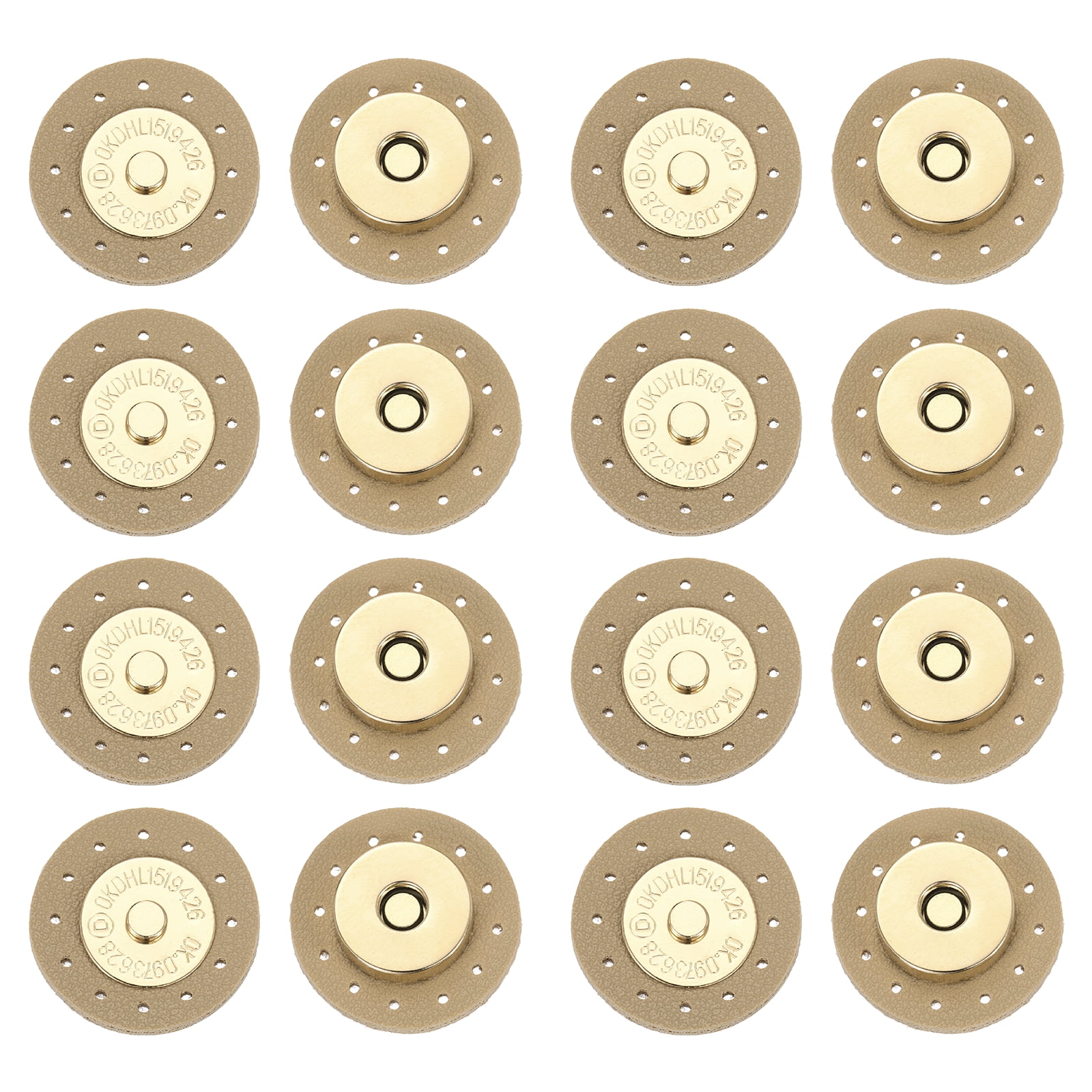 Uxcell 8 Pcs Leather Snaps Buttons, Magnetic Purse Snap Closure Round ...